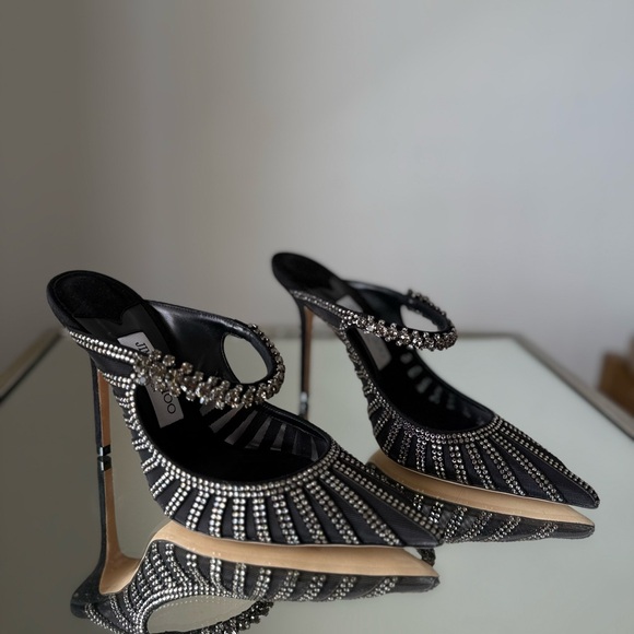 New Jimmy Choo Bing 100 Embellished High Heel Mules $1,995 38.5 - Picture 11 of 11